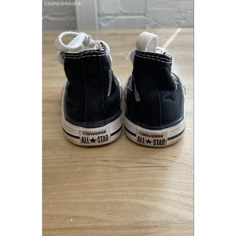 Converse Chuck Taylor All Star Black White High Top Toddler Sneakers Size 4